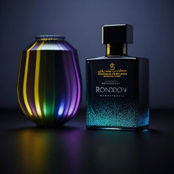 Black Phantom perfume with deep rum and coffee notes in a sleek black bottle.
